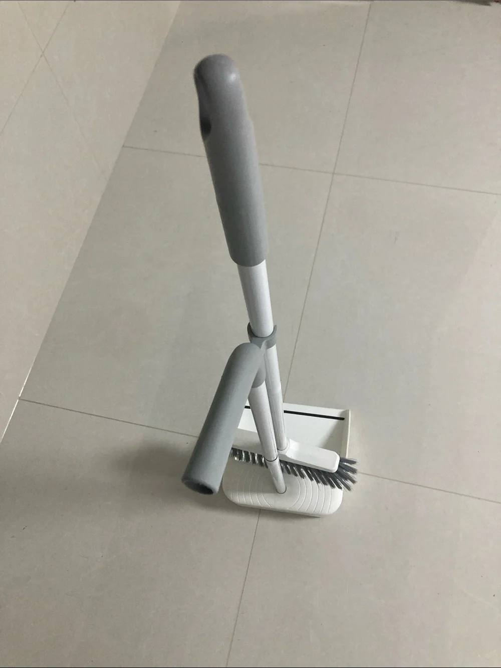 White & Gray Upright Broom and Dustpan Set - Home Kitchen